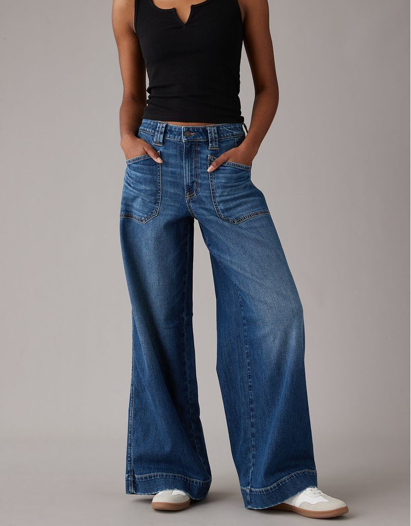 Baggy Jeans Damen High Waist - Y2K Vintage Straight Leg Denim Hose